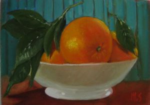 Voir le détail de cette oeuvre: Oranges et porcelaine blanche